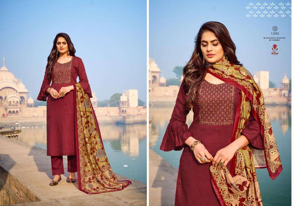 Bipson Zardosi 1391 To 1394 Jam Satin Jacquard With Work Dress Material Collection
