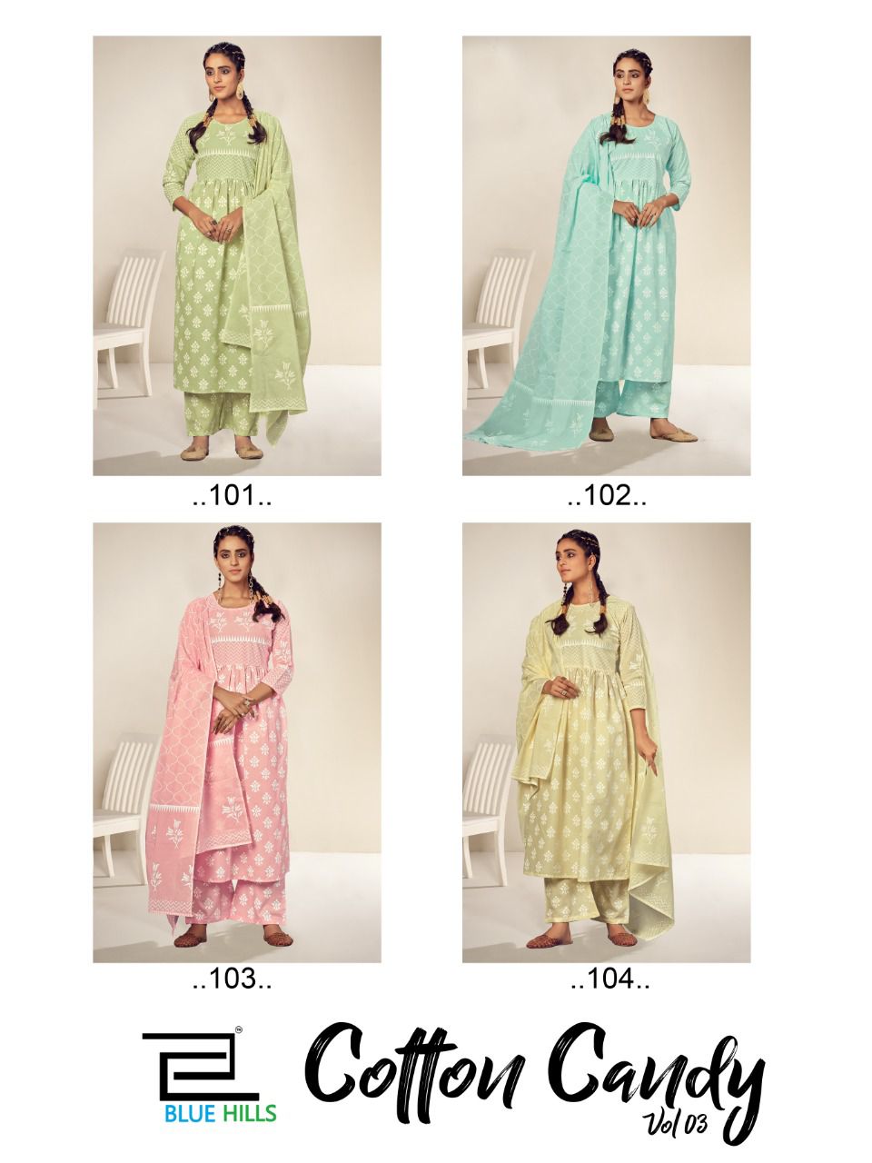 Blue Hills Cotton Candy Vol  3 Designer Ready Made Catalog