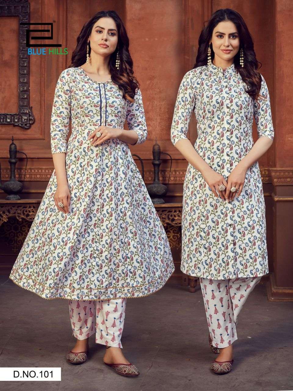 Blue Hills Fusion Vol 1 Cotton Cambric Print Kurtis With Bottom Catalog