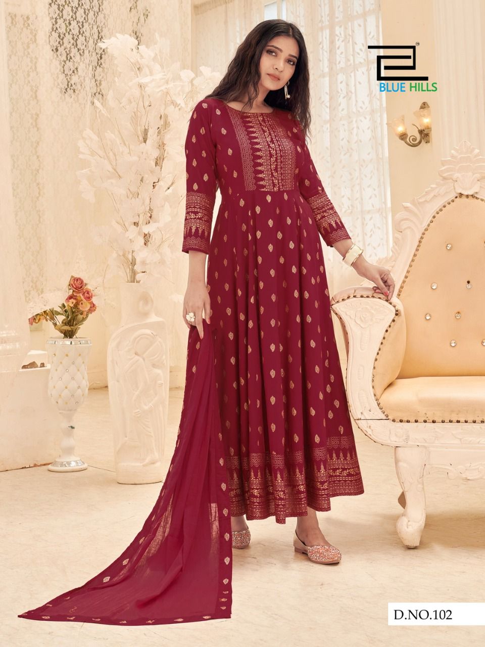 Blue Hills Manika Mage Hithe Anarkali Long Kurti With Dupatta Catalog