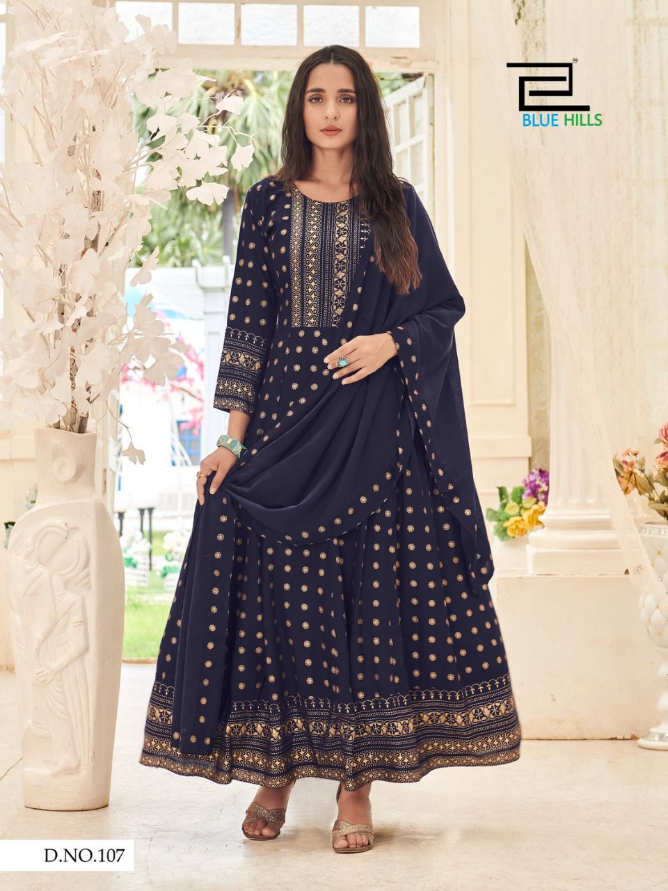 Blue Hills Manika Mage Hithe Anarkali Long Kurti With Dupatta Catalog
