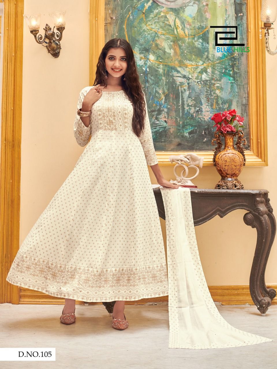 Blue Hills Manika Mage Hithe Anarkali Long Kurti With Dupatta Catalog