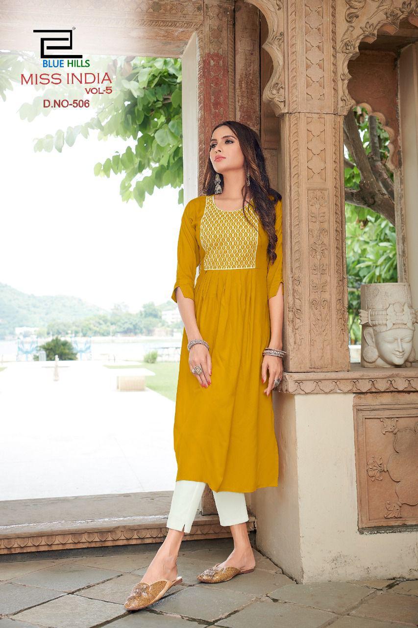 Purchase Yellow Cotton Printed Designer Kurti Online : USA - Kurtis & Tunics