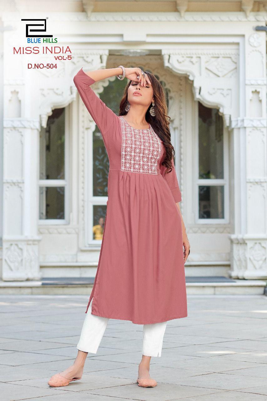 Casual Office Wear Designer Hand Work Gajri Colour Kurti In Galaxi Cotton  Fabric - KSM PRINTS - 4004210