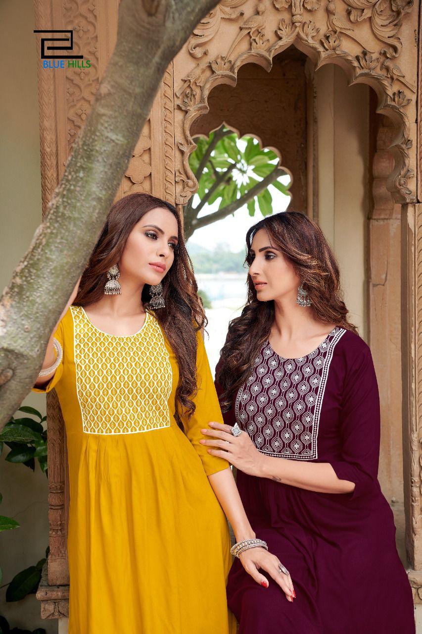 Yellow Rayon Slub Long Kurti - Anarpot