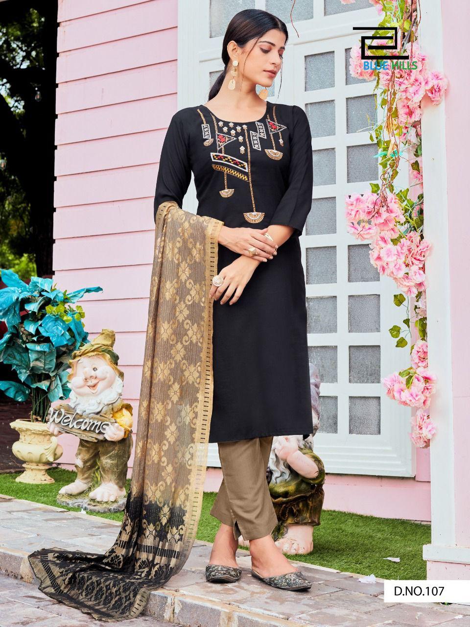 Blue Hills Queen Vol 3 Designer Ready Made Kurti Bottom With Dupatta Catalog