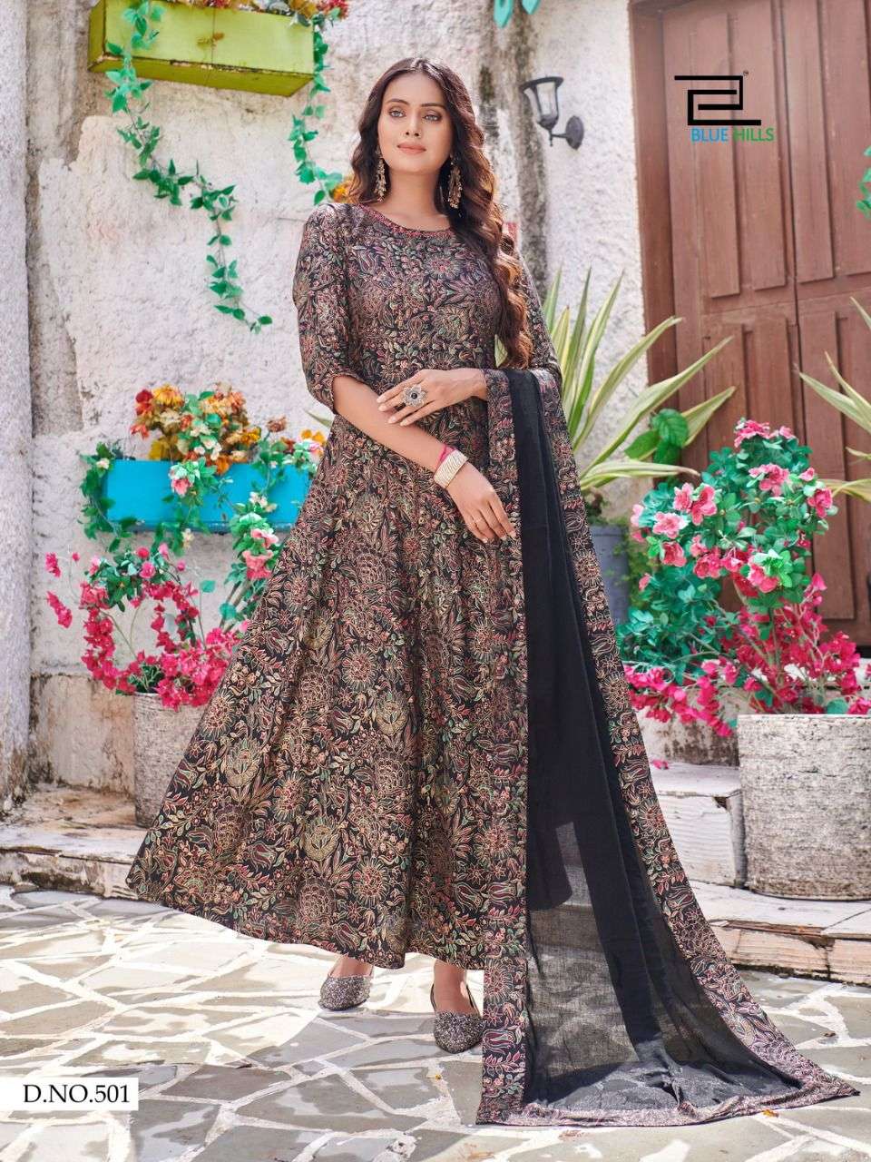 Blue Hills Soulmate Vol 5 Rayon Classic Foil Print Kurtis With Dupatta Catalog