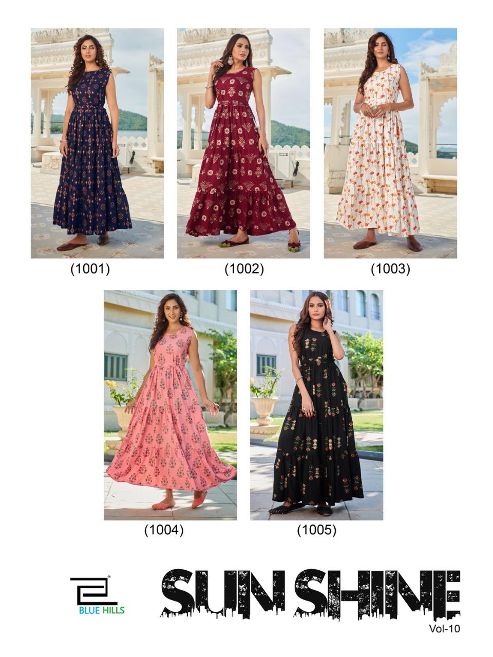 Blue Hills Sunshine Vol 10 Designer Long Gown Style Kurti Catalog