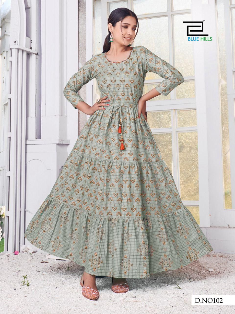 KHUBSURAT BY SHUBH NX LAUNCHING NEW COLLECTION OF RAYON PRINT DESIGNER GOWN  STYLE KURTI AT MANUFACTURER RATE BY ASHIRWAD AGENCY - Ashirwad Agency