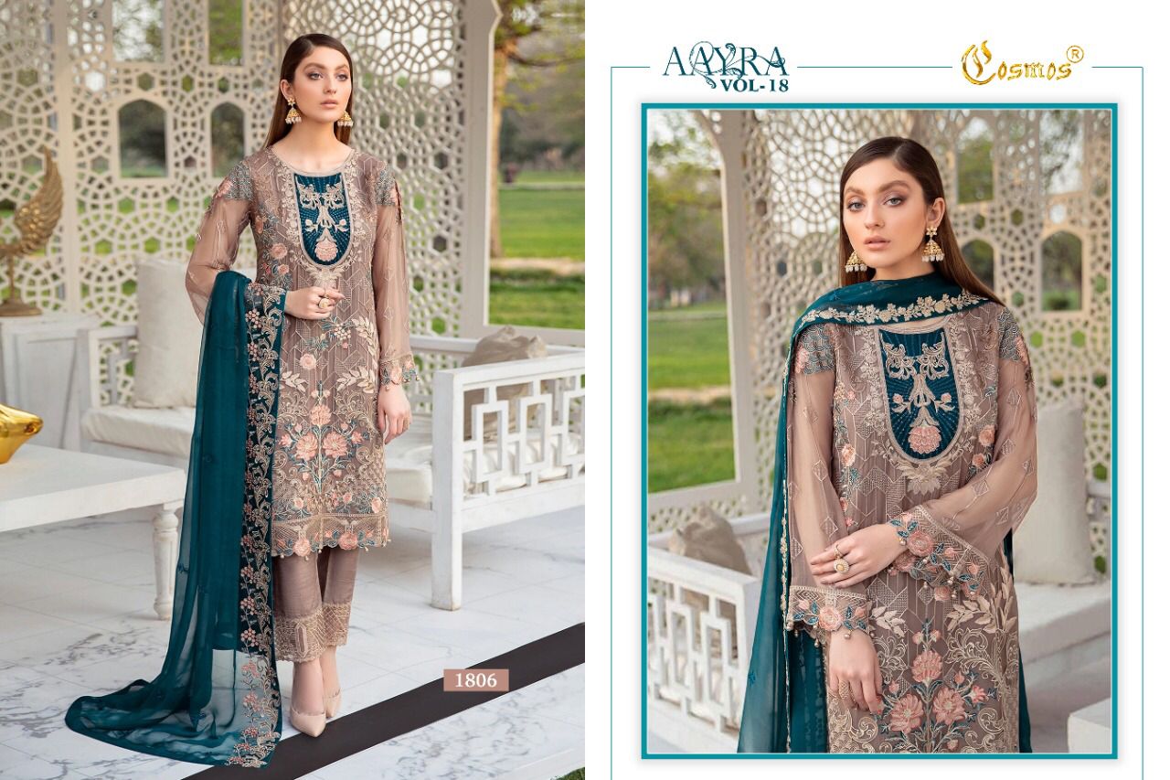 Cosmos Aayra  Vol 18 Georgette Wear Pakistani Salwar Kameez Suits Catalog
