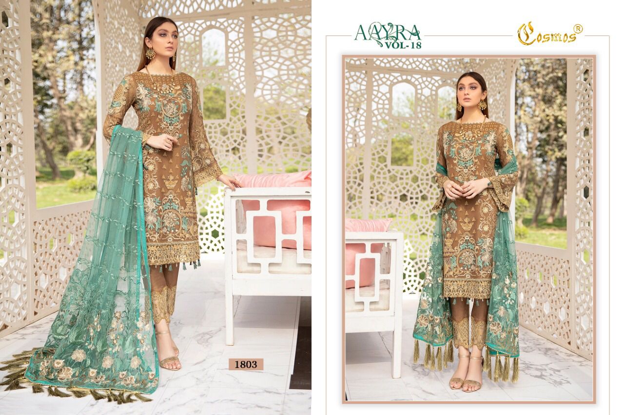 Cosmos Aayra  Vol 18 Georgette Wear Pakistani Salwar Kameez Suits Catalog