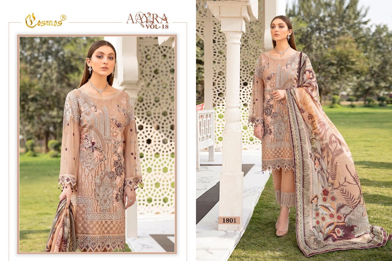Cosmos Aayra  Vol 18 Georgette Wear Pakistani Salwar Kameez Suits Catalog