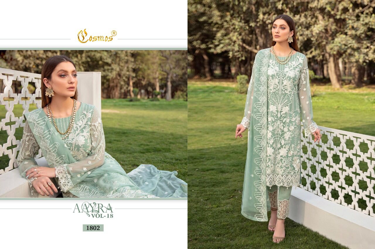 Cosmos Aayra  Vol 18 Georgette Wear Pakistani Salwar Kameez Suits Catalog