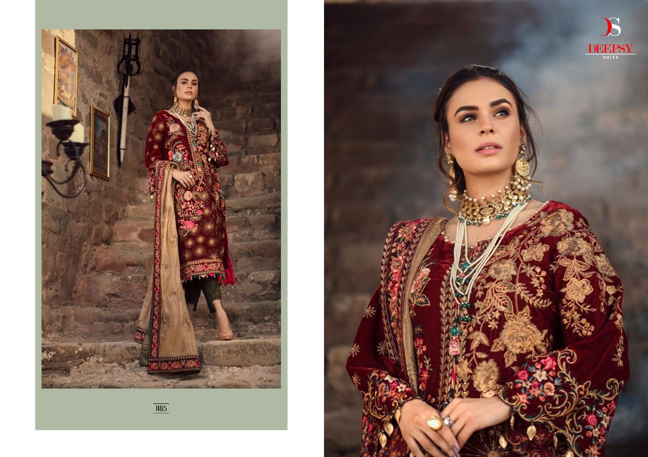 Deepsy Aniiq Velevt Embroidery Salwar Kameez  Velvet Dress Designs Pakistani Suits Catalog