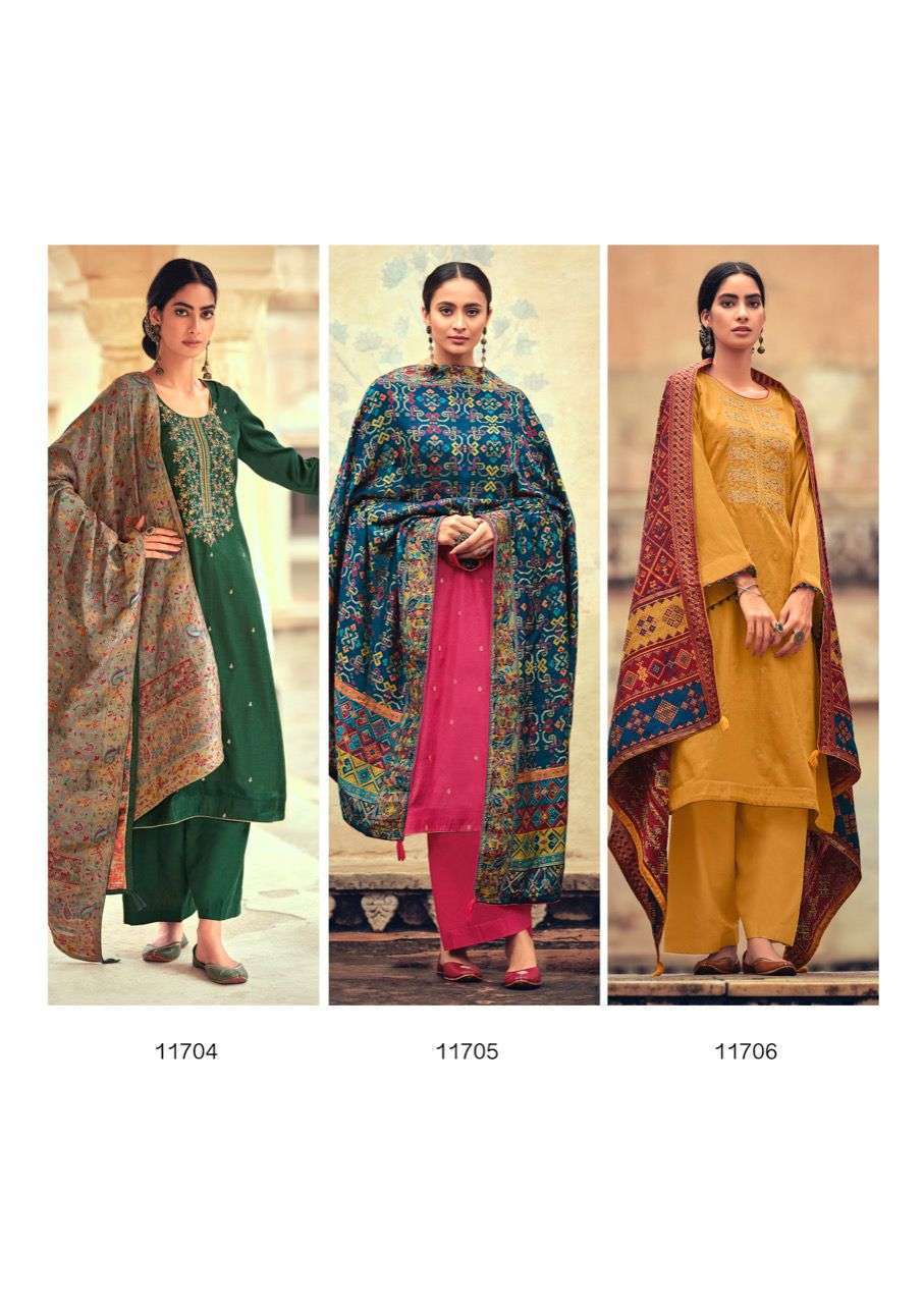 Deepsy  Basera Tussar Silk With Embroidery Work Dress Material Catalog
