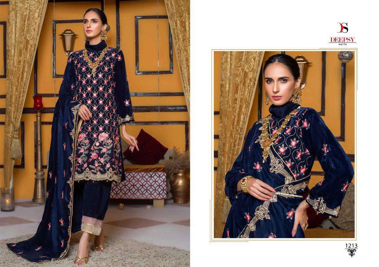 Deepsy Suits Merakish Velvet With Embroidery Work Pakistani Winter Pashmina Suits Catalog