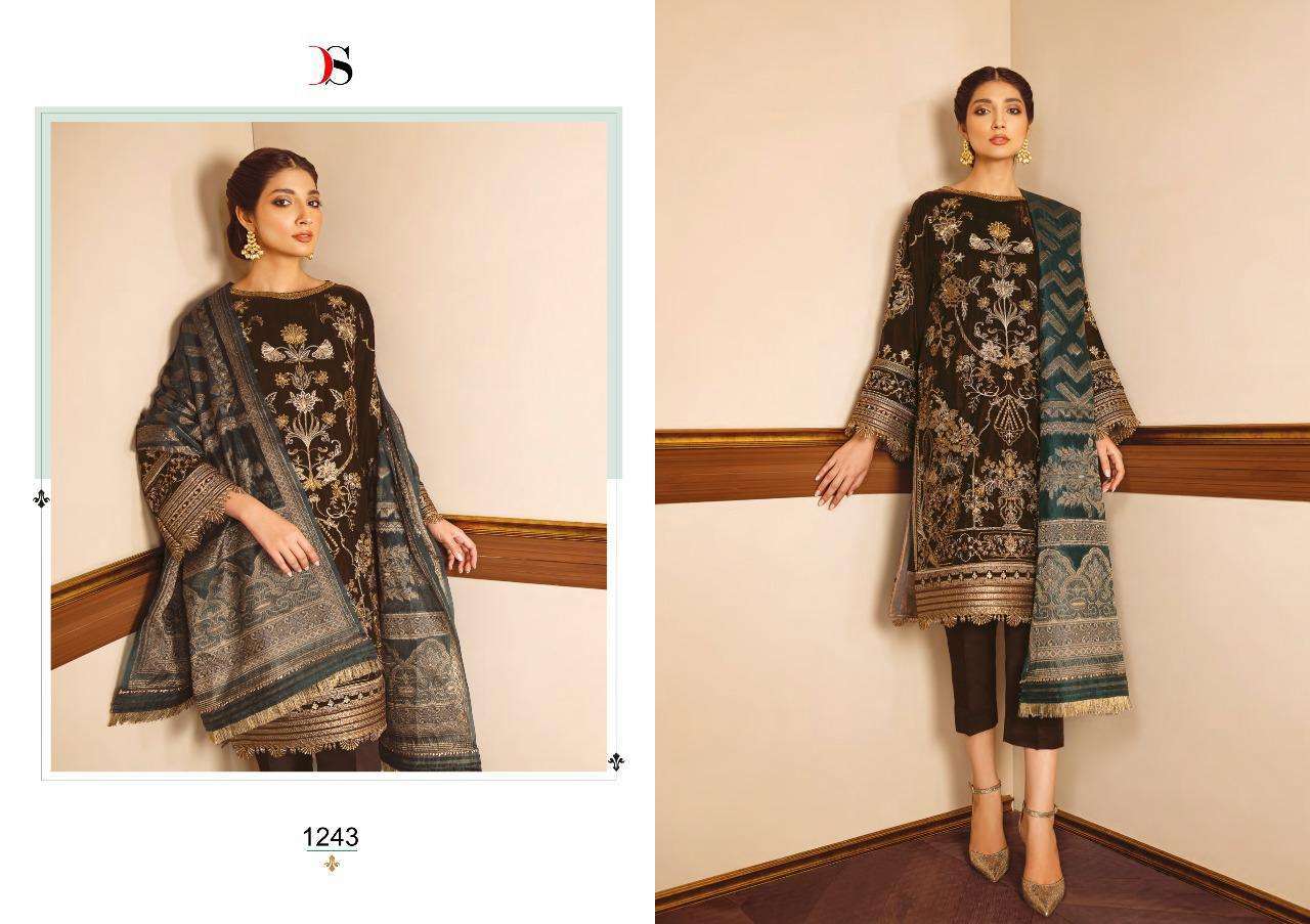 Deepsy Suits Safron Pure Velvet With Embroidery Salwar Suits Catalog
