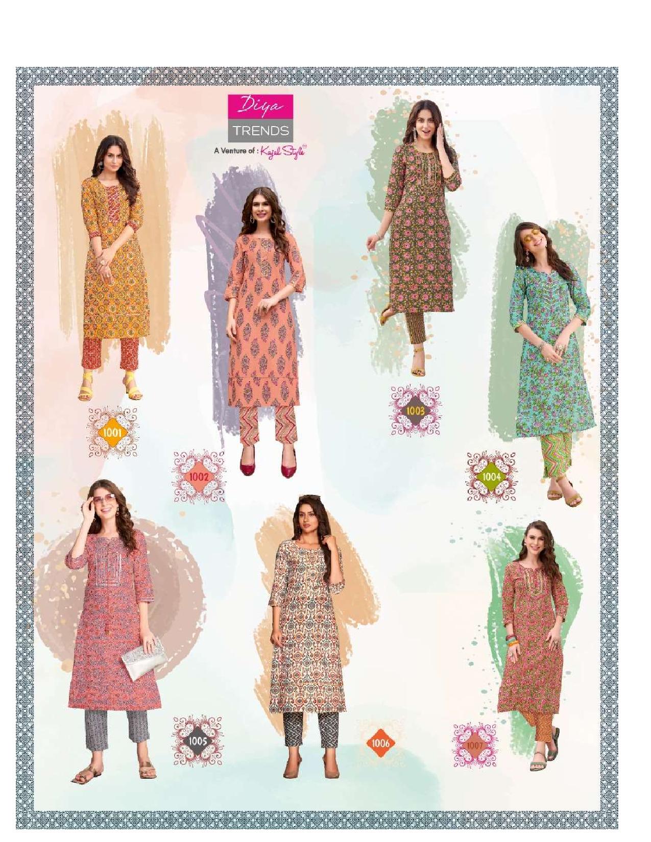 Diyatrends  Cotton Candy  Vol  1 Fancy Wear Cotton Kurti With Bottom Catalog