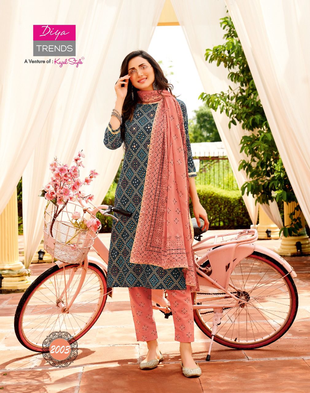 Diya Trends Odhani Vol  2 Embroidery Kurti With Pant And Dupatta Catalog