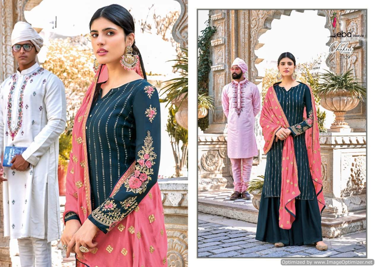 Eba Chakori  Vol  1 Festive Wear Embroidery Salwar Kameez Catalog