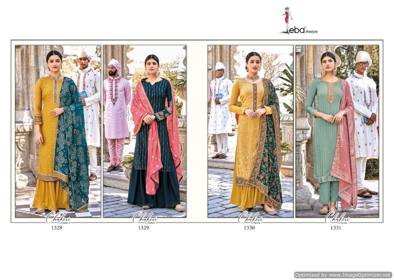 Eba Chakori  Vol  1 Festive Wear Embroidery Salwar Kameez Catalog