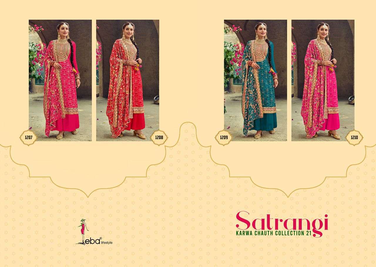 Eba Lifestyle Satrangi Georgette With Heavy Embroidery Work Salwar Suits Collection