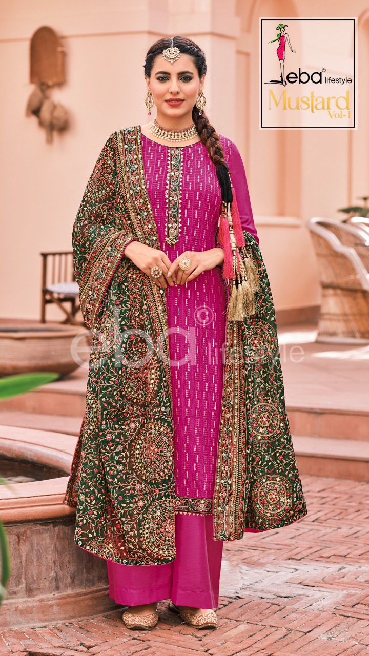 Eba Mustard Georgette Wear Designer Salwar Kameez Catalog  Buy Wholesale Salwar Suits