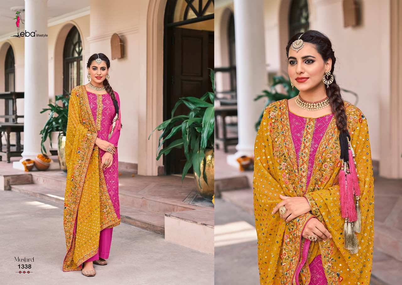 Eba Mustard Georgette Wear Designer Salwar Kameez Catalog  Buy Wholesale Salwar Suits