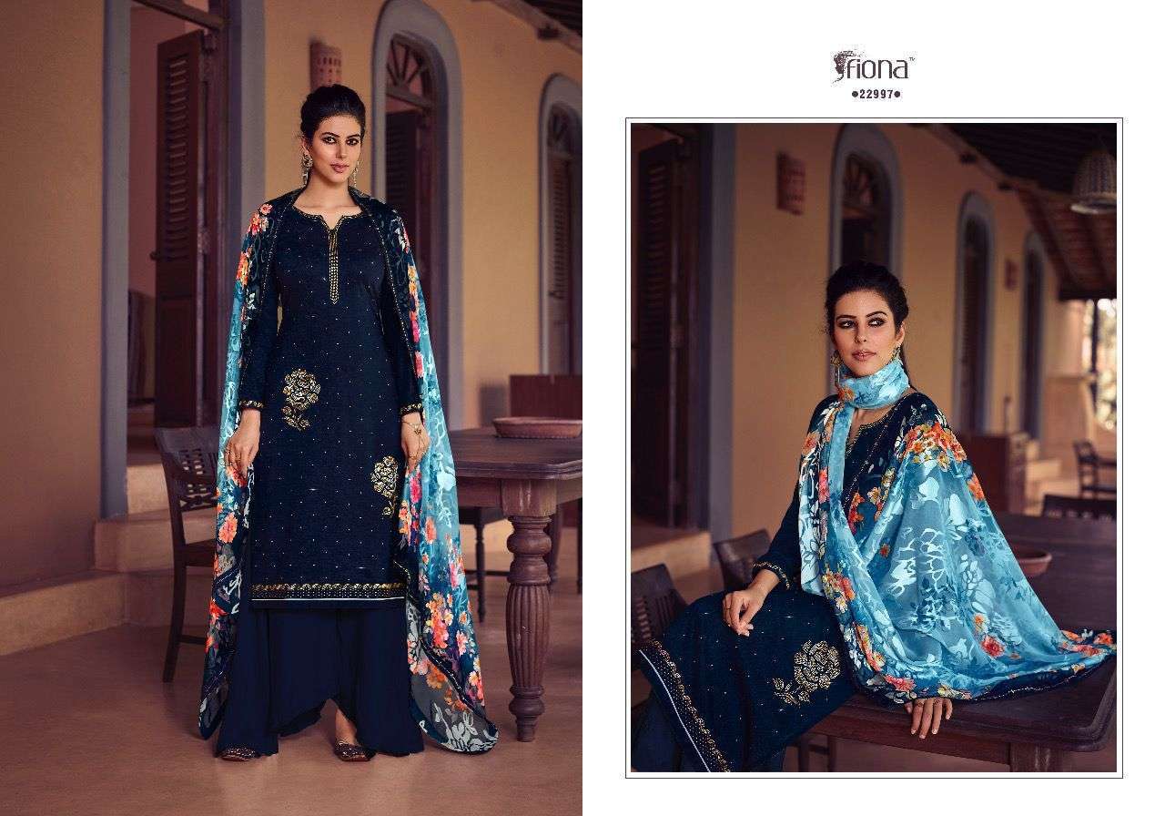 Fiona Harmony Soft Silk With Embroidery Work Salwar Suits Catalog