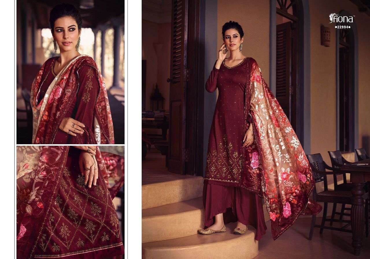 Fiona Harmony Soft Silk With Embroidery Work Salwar Suits Catalog