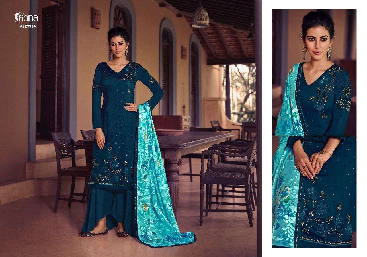 Fiona Harmony Soft Silk With Embroidery Work Salwar Suits Catalog