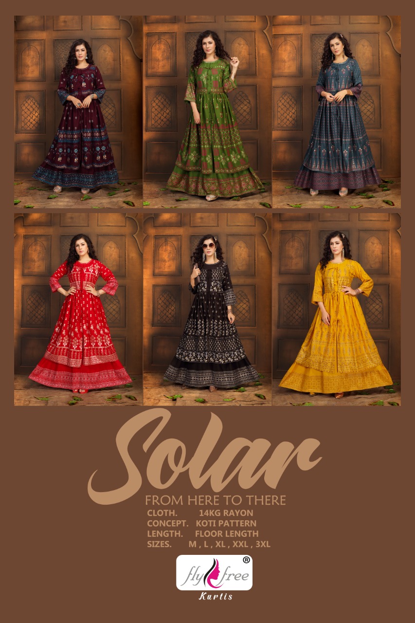 Fly Free  Solar Buy Designer Ladies Long Gowns Style  Kurti Catalog