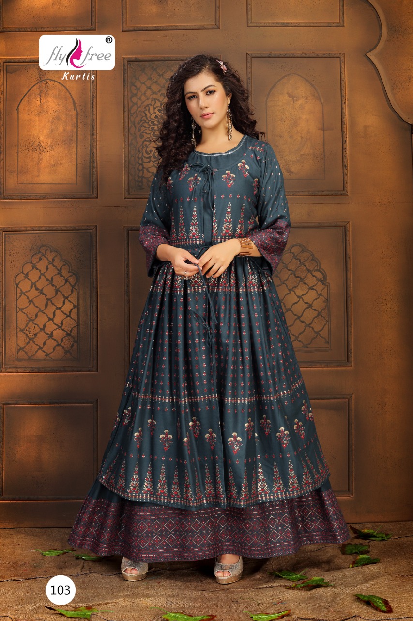 Fly Free  Solar Buy Designer Ladies Long Gowns Style  Kurti Catalog