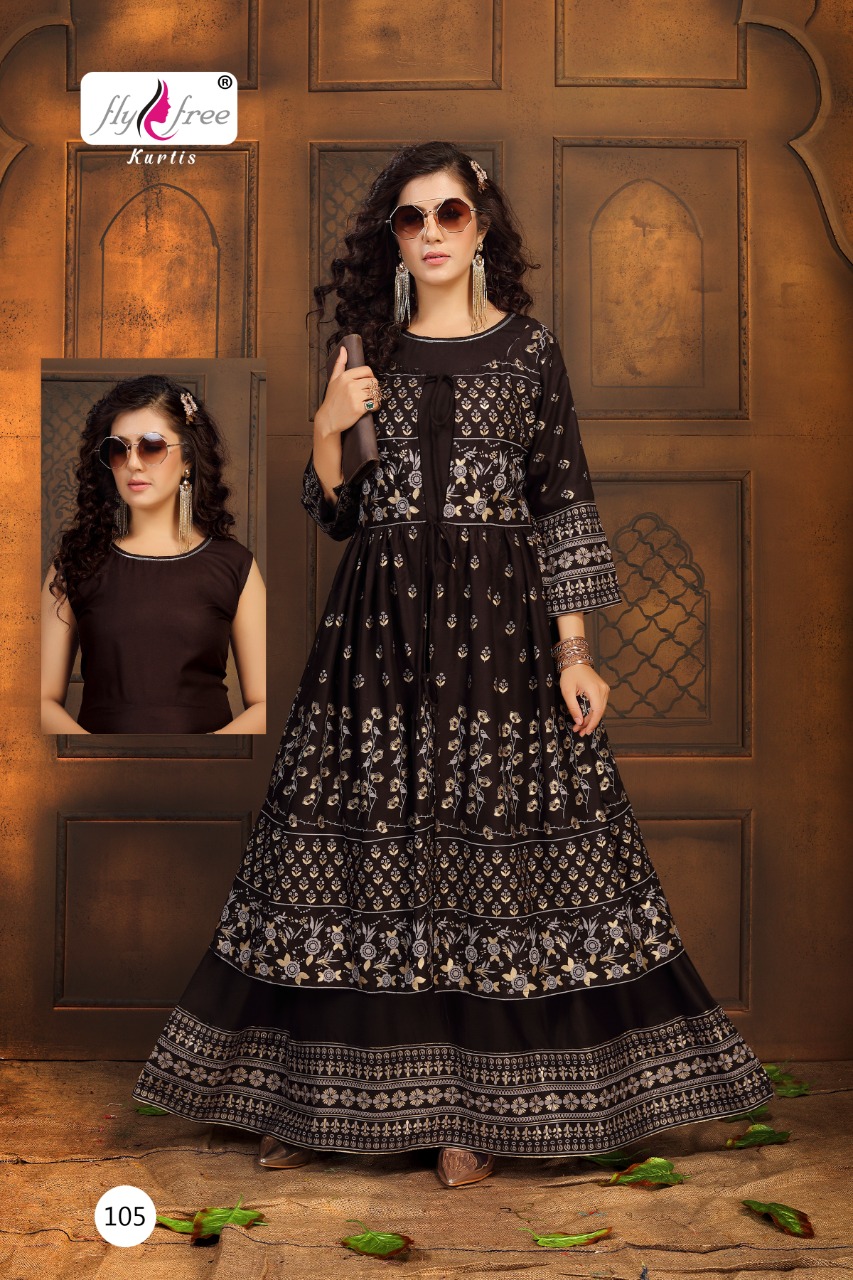 Fly Free  Solar Buy Designer Ladies Long Gowns Style  Kurti Catalog