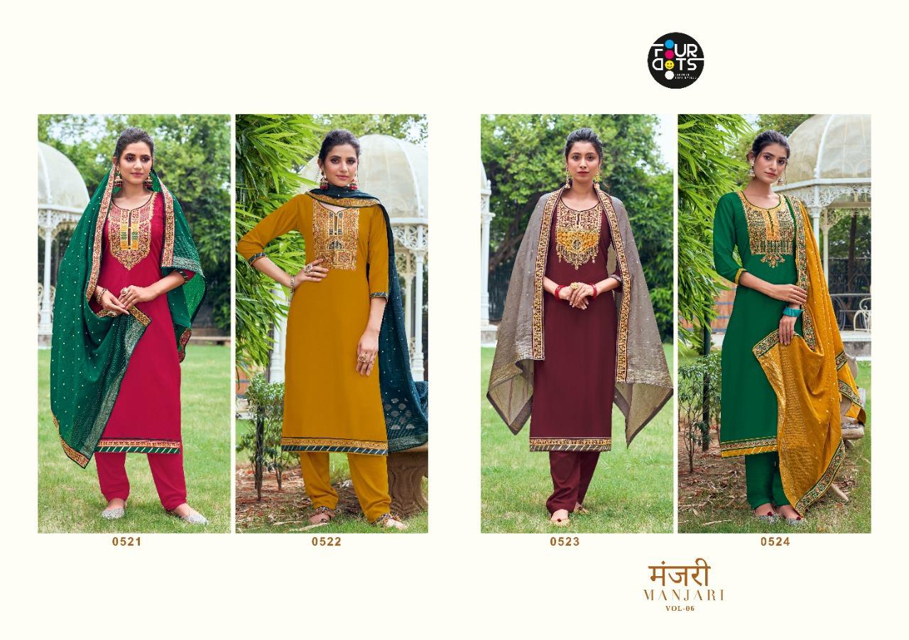 Four Dots Manjari  Vol 6 Prampara Silk Designer Salwar Kameez Catalog