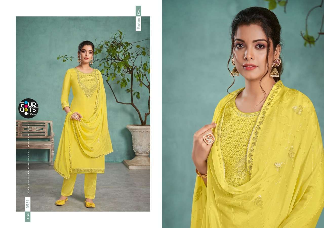 Fourdots Rachita Pure Natural Crep With Salwar Suits Catalog