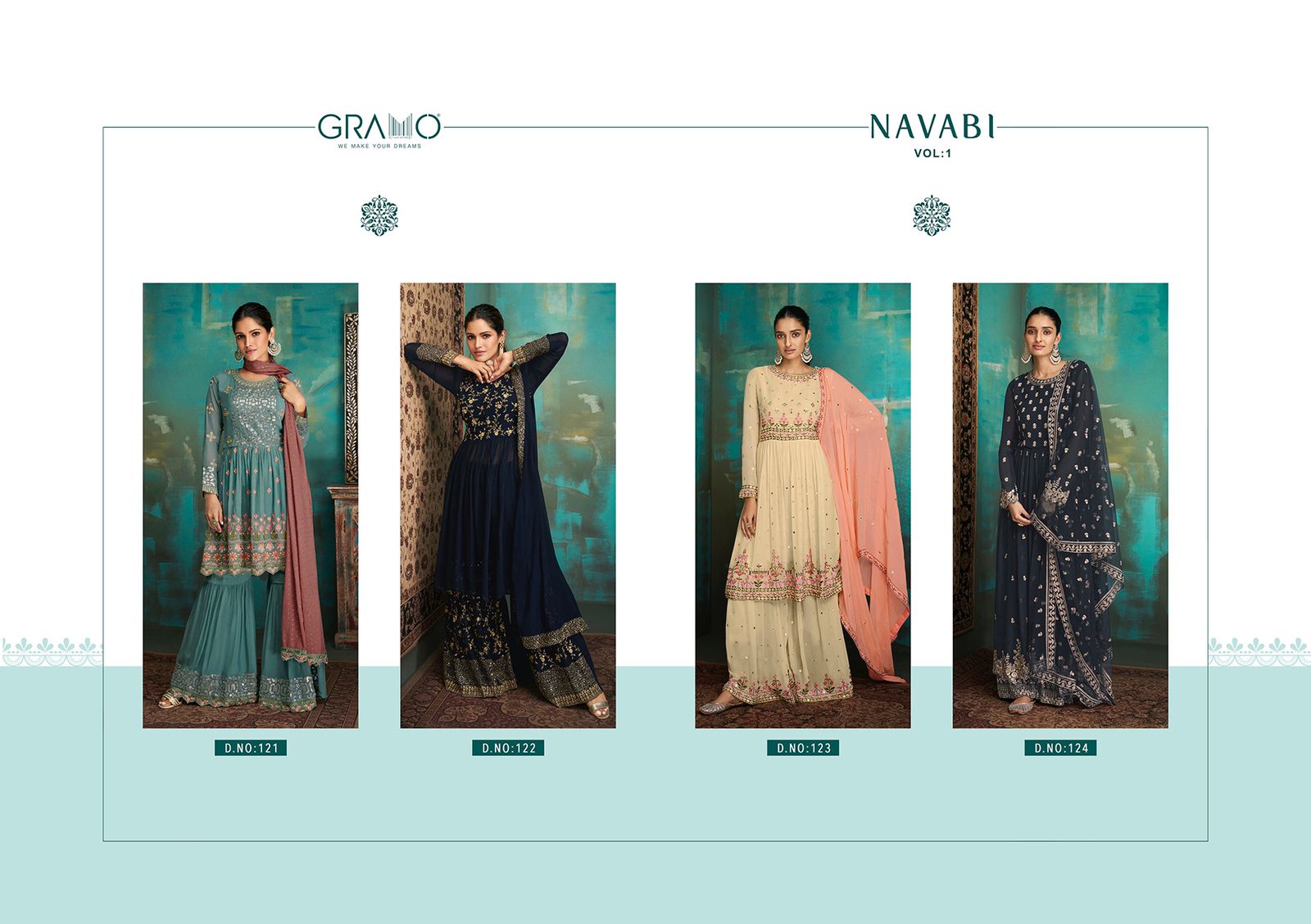 Gramo Navabi  Vol 1 Georgette Wear Designer Salwar Kameez Catalog