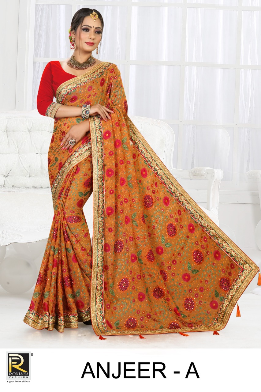 Ranjna Anjeer Brasso Traditional Wear Designer Saree Collection Wholesale Shop