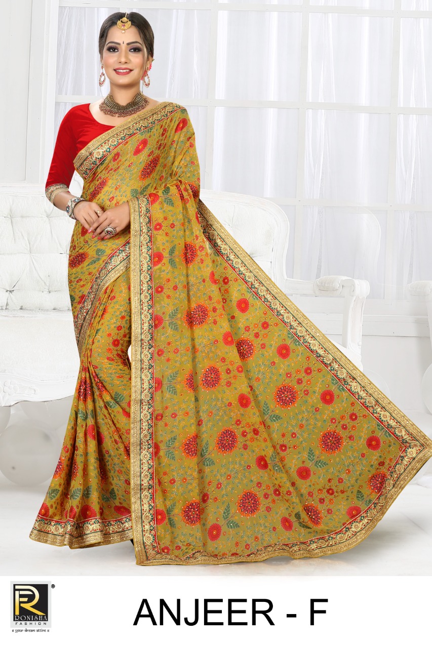 Ranjna Anjeer Brasso Traditional Wear Designer Saree Collection Wholesale Shop