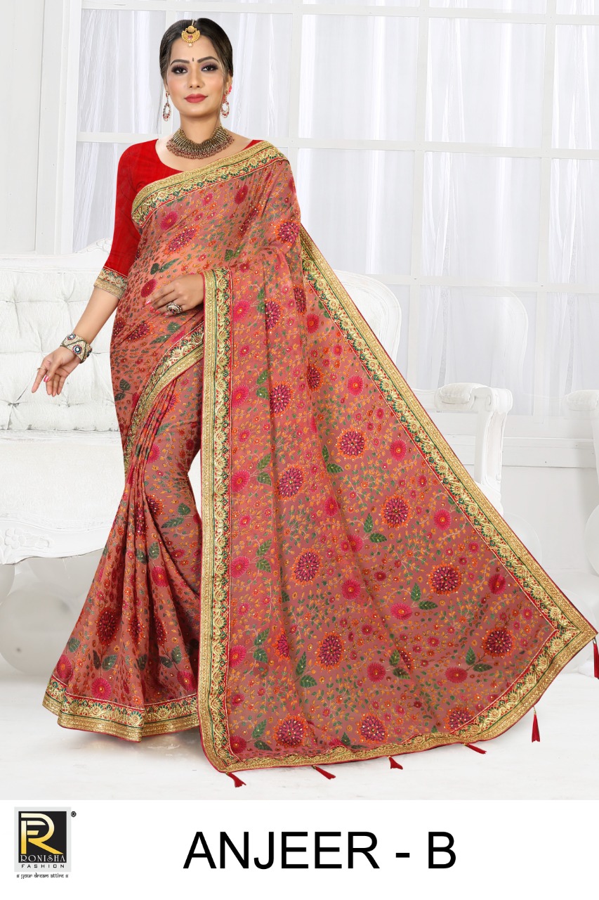 Ranjna Anjeer Brasso Traditional Wear Designer Saree Collection Wholesale Shop