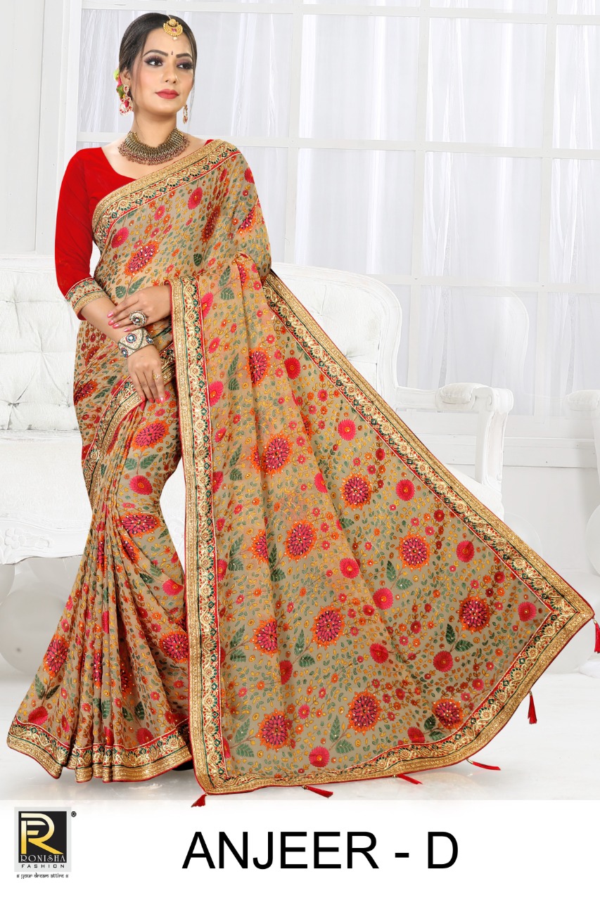 Ranjna Anjeer Brasso Traditional Wear Designer Saree Collection Wholesale Shop