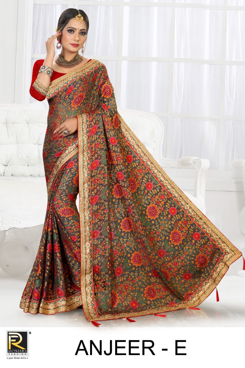 Ranjna Anjeer Brasso Traditional Wear Designer Saree Collection Wholesale Shop