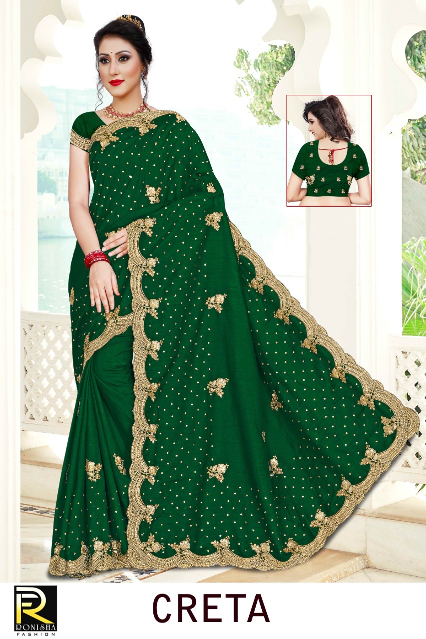 Ranjna Creta Embroidery Warked Heavy Diamond Wedding Saree Collecton