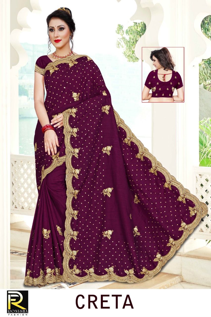 Ranjna Creta Embroidery Warked Heavy Diamond Wedding Saree Collecton
