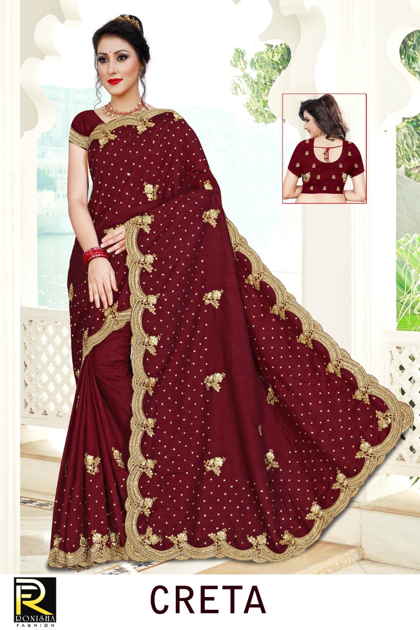 Ranjna Creta Embroidery Warked Heavy Diamond Wedding Saree Collecton