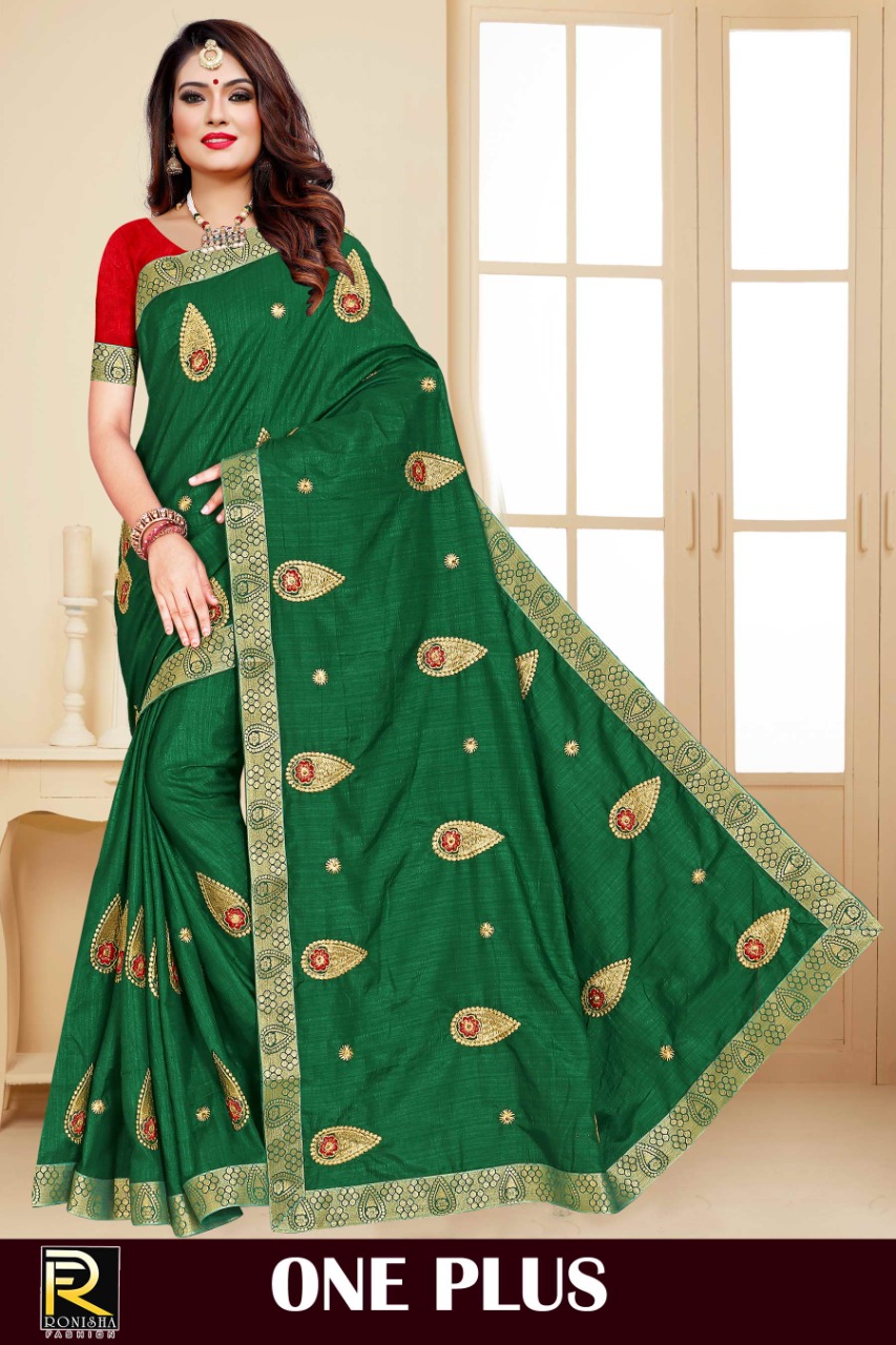 Ranjna One Plus Embroidery Warked Fastive Wear Saree Collection