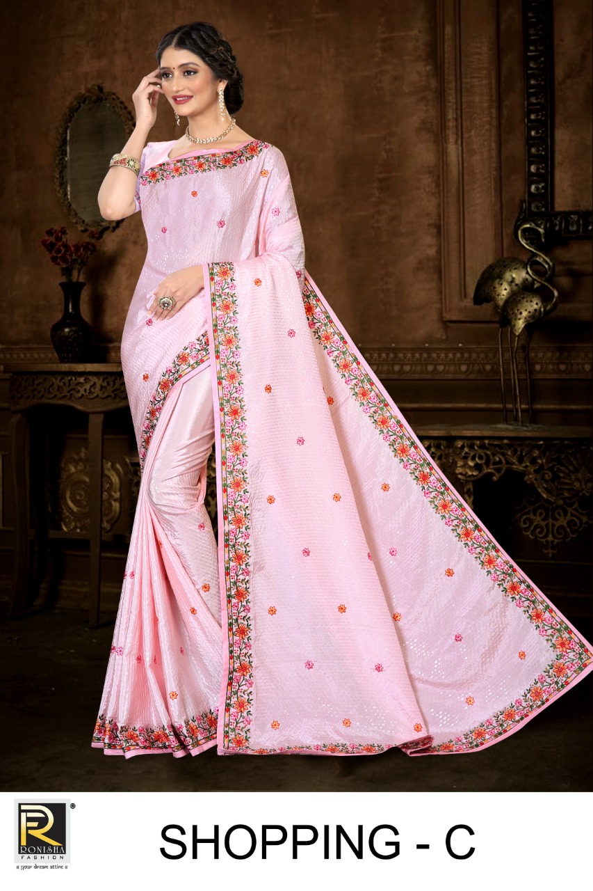 Ranjna Shopping Thread Work Traditional Wear Designer Saree Amazing Collection