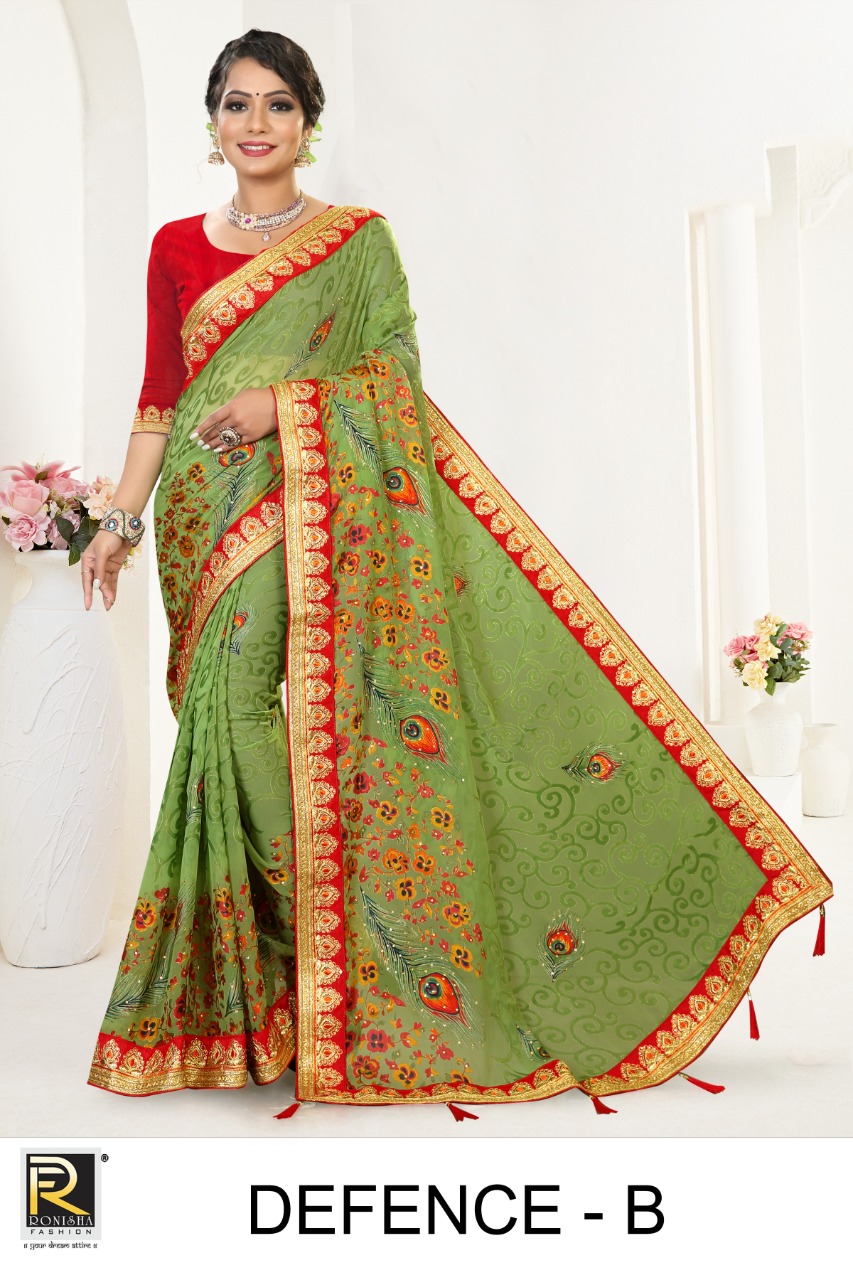 Ranjna Defence Brasso Traditional Wear Designer Saree Collction