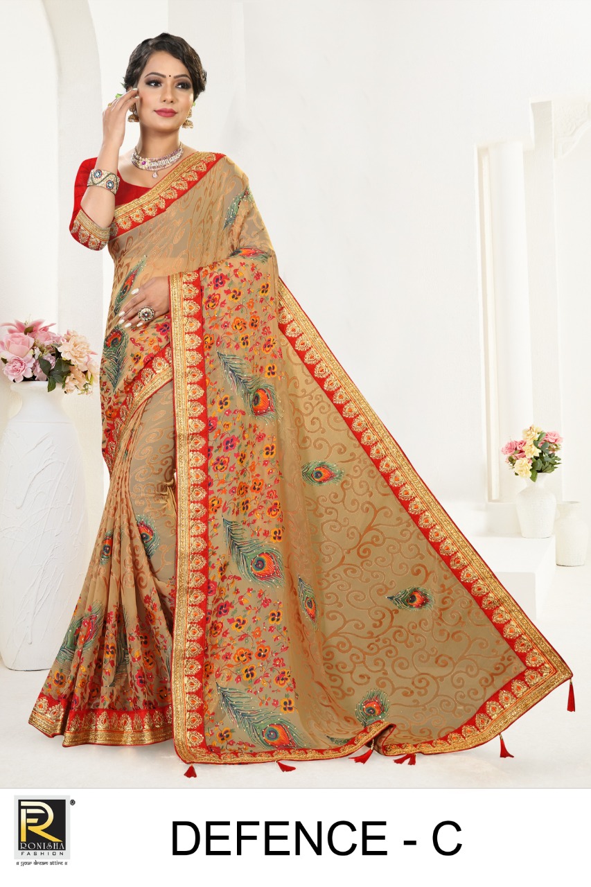 Ranjna Defence Brasso Traditional Wear Designer Saree Collction