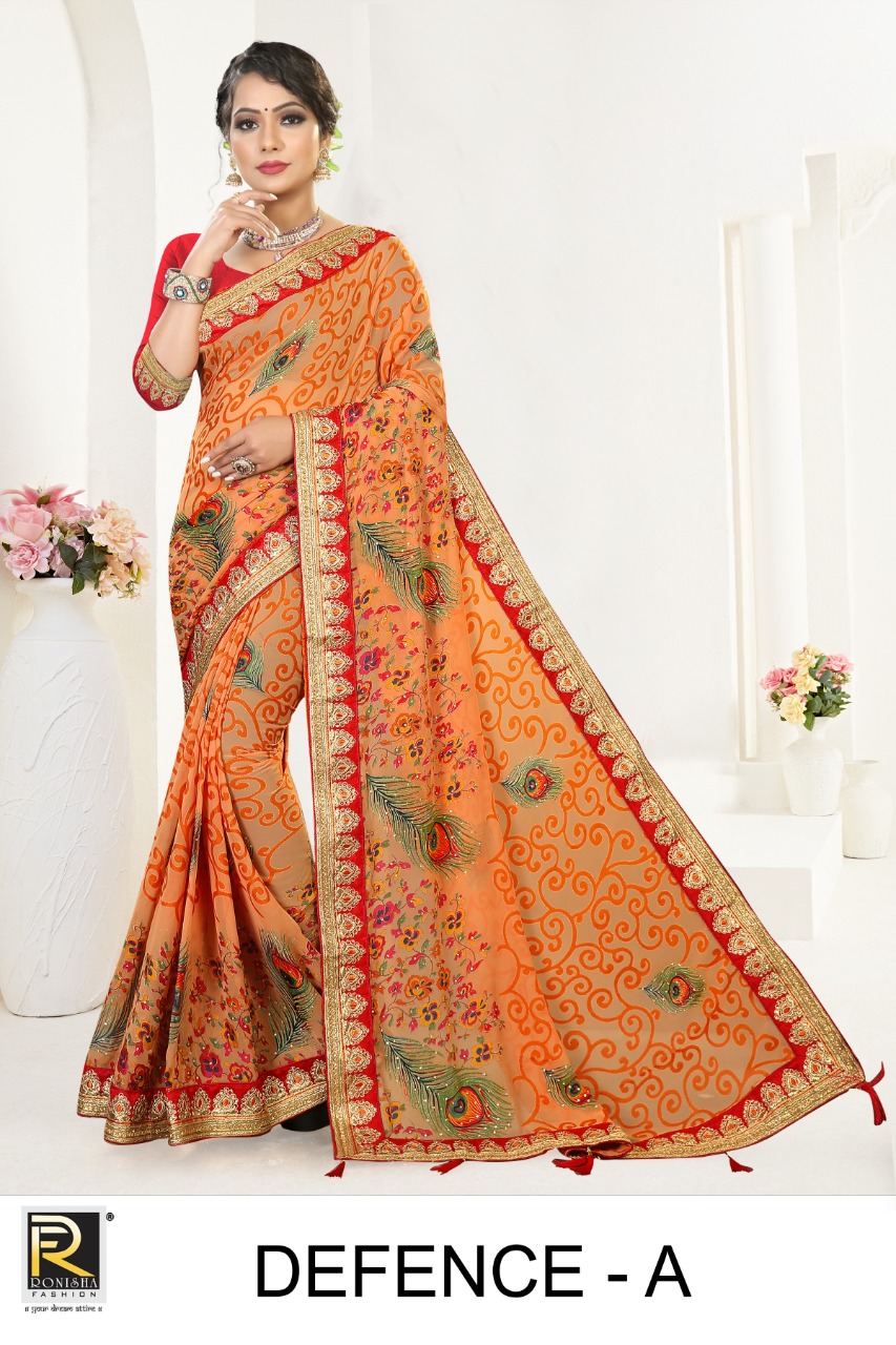Ranjna Defence Brasso Traditional Wear Designer Saree Collction